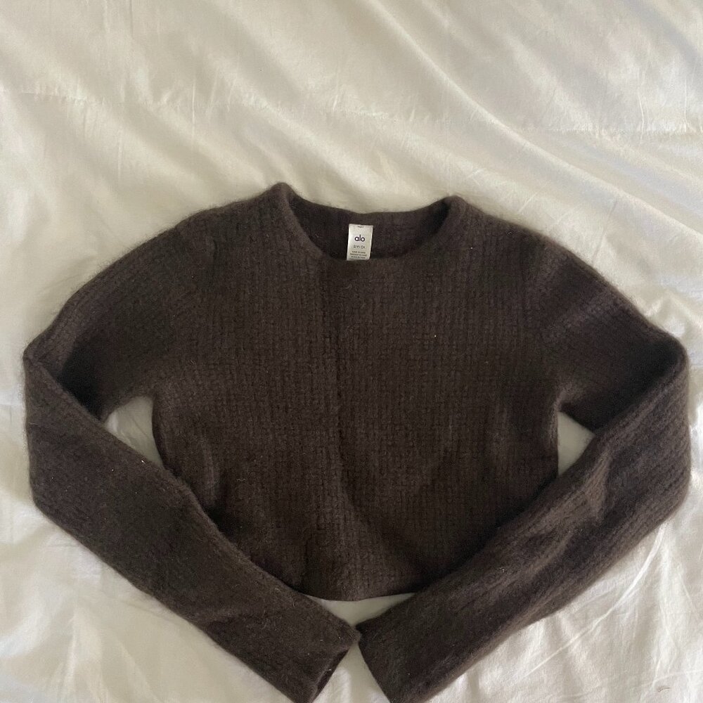ALO Yoga Brown Crew Neck Sweater